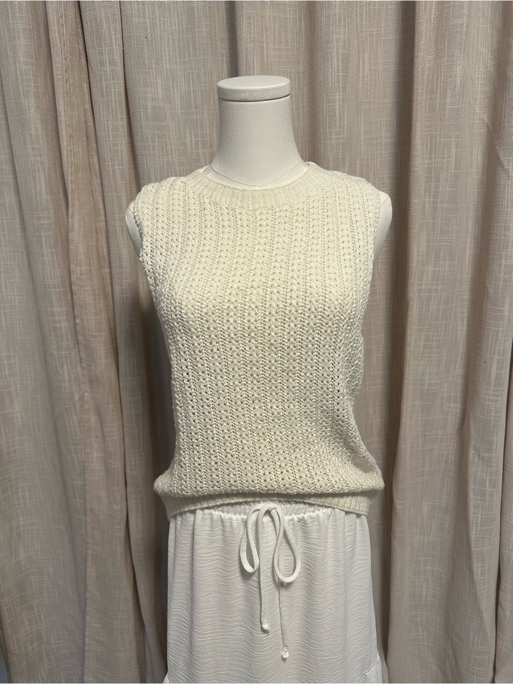 GAP Cream Crochet Knit Sweater